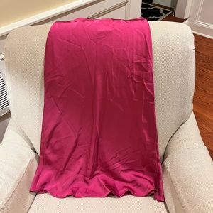 Pink Silk Midi Skirt